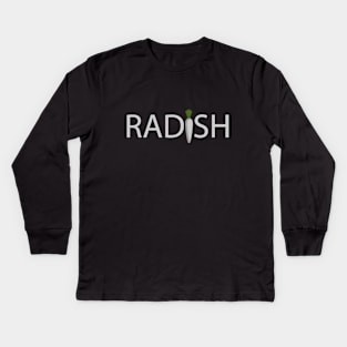 Radish typography design Kids Long Sleeve T-Shirt